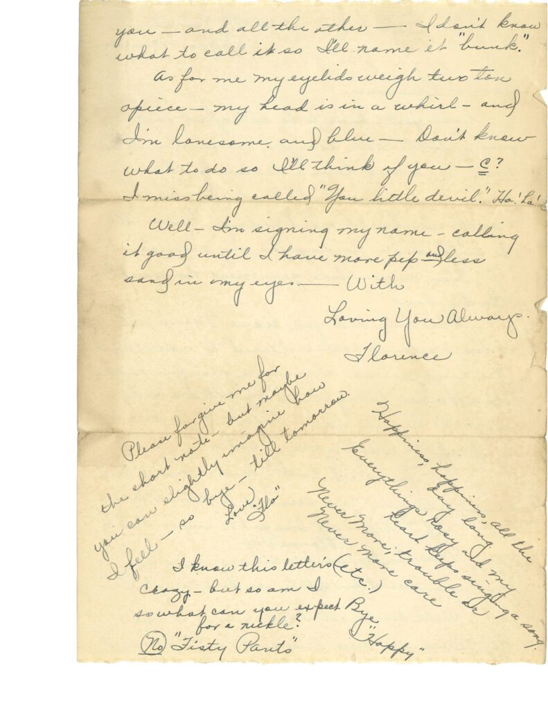 Old handwritten letter with notes and signatures on aged paper.