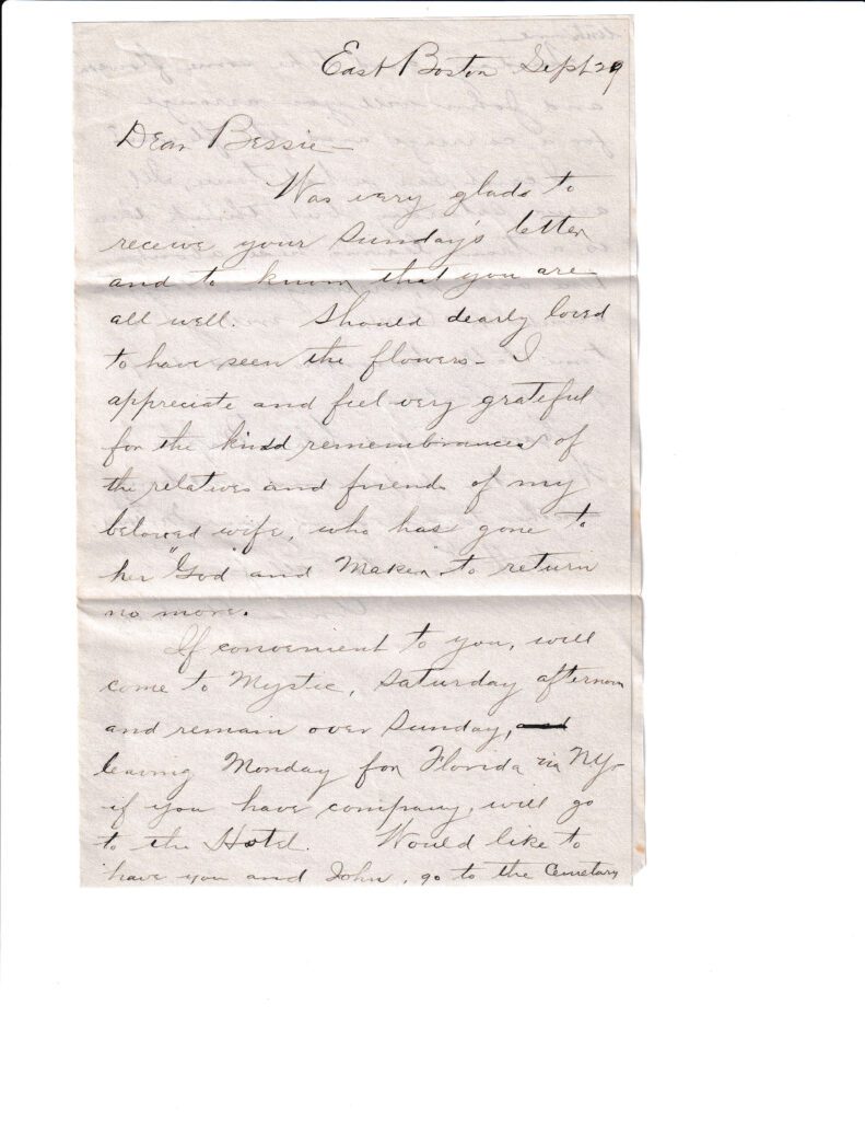 Handwritten letter with cursive script on lined paper.