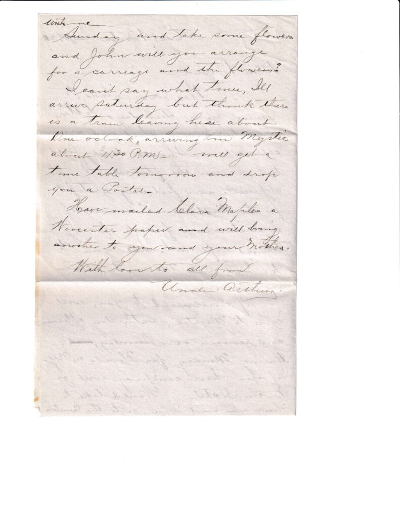 Old handwritten letter on aged paper.