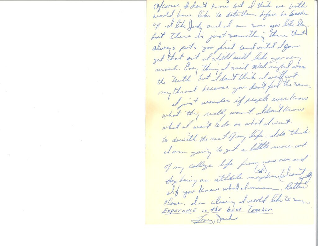 Handwritten letter on lined paper with cursive writing.