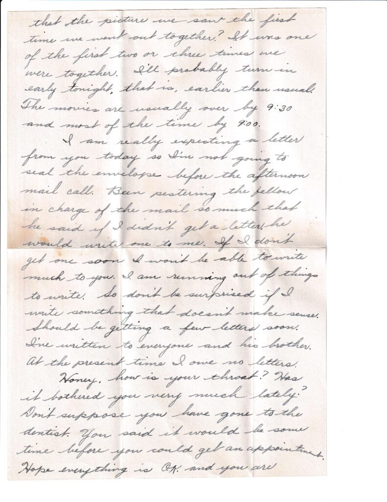 A handwritten letter on lined paper with cursive writing.